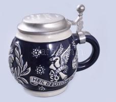 10 darabos söröskorsó gyűjtemény, porcelán, kőedény, jó darabokkal