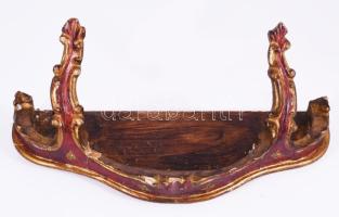 Antik olasz aranyfestett falikonzol, sérüléssel, 35x12 cm