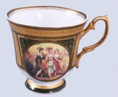 2 db mitológia jelenetes teás csésze, aljjal. Matricás, jelzett, hibátlan