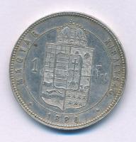 1880KB 1Ft Ag "Ferenc József / Középcímer" T:XF,VF ph. Hungary 1880KB 1 Forint Ag "Franz Joseph" C:XF,VF edge error Adamo M15