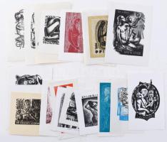 Kl. külföldi és magyar alkotók (Fery Antal, Menyhárt József, Stettner Béla, Fritz Kuhn stb.): 21 db erotikus ex libris és kisgrafika. Klf. technikák, papír, néhány ceruzával jelzett, klf. méretekben.