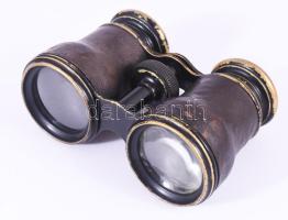 J. Jaggli Zürich antik távcső, sérült tokjában, 7x11 cm