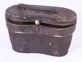 J. Jaggli Zürich antik távcső, sérült tokjában, 7x11 cm