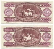 1992. 100Ft (2x) sorszámkövetők "B 721 026403 - B 721 026404" T:VF
Adamo F37