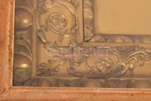 Keretóra. Negyedütős ingajáratos szerkezettel, réz számlappal, réz dombor díszítésekkel. Francia, XI...