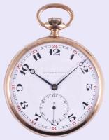 Tavannes Watch Co. arany (Au) tokos zsebóra. 14k, belső fedele réz, jelzett, működik, d: 5 cm, bruttó 77g