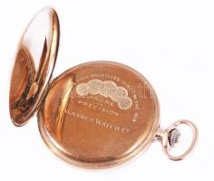 Tavannes Watch Co. arany (Au) tokos zsebóra. 14k, belső fedele réz, jelzett, működik, d: 5 cm, brutt...