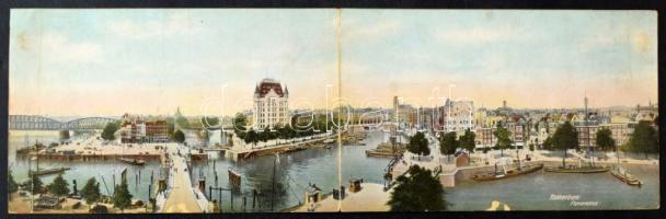 Rotterdam, Panorama, 2-tiled folding panorama card. Dr Trenkler &amp; Co. (wet damage)