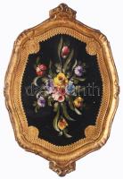 Jelzés nélkül, feltehetően XX. sz. eleje: Virágok. Olaj, fa. Apró felületi sérülésekkel. 52x35,5 cm