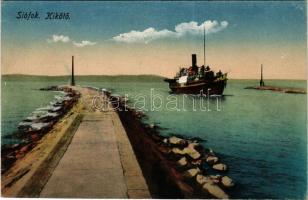 Siófok, kikötő, gőzhajó (fl)