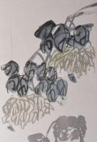 Jelzés nélkül, feltehetően távol-keleti alkotó: Rákok. Akvarell, selyem. Kissé foltos. Dekoratív, fé...