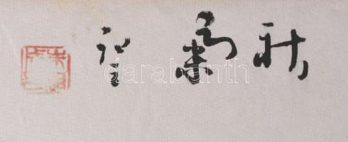 Jelzés nélkül, feltehetően távol-keleti alkotó: Rákok. Akvarell, selyem. Kissé foltos. Dekoratív, fé...