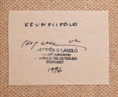 Hegedűs 2 László (1950-): Krumpliföld, 1996. Olaj, vegyes technika, papír. Jelzett a hátoldalán. 20x...