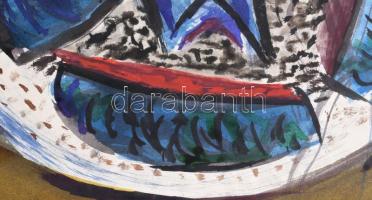 Swierkiewicz Róbert (1942-2019): Halfej halszelettel, 1968. Akvarell, tus, papír, jelezve jobbra len...