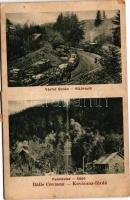 1934 Kovászna, Covasna; Varful Siclau, Furnicular. Bazarul Hadnagy / Sikló tető / funicular railway station (EK)