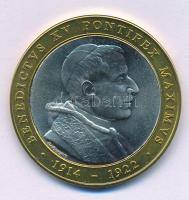 Vatikán DN "XV. Benedek pápa 1914-1922" bicolor emlékérem kapszulában (34mm) T:UNC Vatican ND "Pope Benedict XV 1914-1922" bicolor medallion in capsule (34mm) C:UNC
