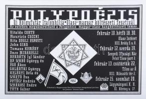 1992 Polypoézis, Bernáthy Sándor, Galántai György, Szkárosi Endre, Petőcz András. Plakát, papír. 31,5x44 cm