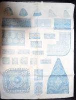 cca 1860 4 db régi ruhadísz, sújtás, magyar otthonka litografált tervei, szabásmintái. 80x54 cm