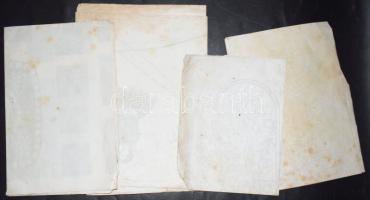 cca 1860 4 db régi ruhadísz, sújtás, magyar otthonka litografált tervei, szabásmintái. 80x54 cm