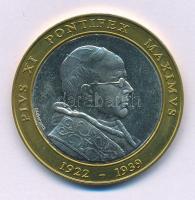 Vatikán DN "XI. Pius pápa 1922-1939" bicolor emlékérem kapszulában (34mm) T:UNC Vatican ND "Pope Pius XI 1922-1939" bicolor medallion in capsule (34mm) C:UNC