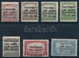 Nyugat-Magyarország I. 1921 7 db bélyeg Bodor vizsgálójellel (ca 9.000) (10f papírránc / paper crease)