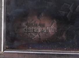 Sterling Vased S.A. jelzéssel kutya ezüst (Ag) lemez kép, keretben, 18x23 cm