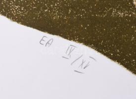 Kőnig Frigyes (1955-): Köretek. Litográfia, papír, jelzett, művészpéldány EA IX/XV számozással, 36x5...