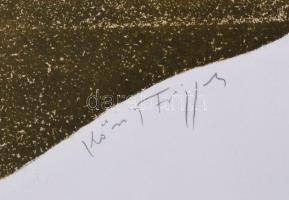 Kőnig Frigyes (1955-): Köretek. Litográfia, papír, jelzett, művészpéldány EA IX/XV számozással, 36x5...