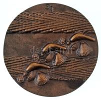 Ligeti Erika (1934-2004) DN "A Kulturális Minisztérium MSZMP Bizottságától a Nagy Októberi Forradalom emlékére" bronz plakett (87mm) T:AU