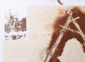 Gellér B. István (1946-2018): Lelet. Litográfia, papír, jelzett, művészpéldány EA IX/XV számozással....