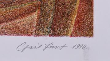 Gaál József (1960-): Szelídek némasága, 1990. Litográfia, papír. Jelzett, művészpéldány EA IX/XV szá...