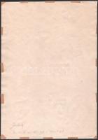 Szalay Lajos (1909-1995): Defekt. Tus, papír, jelzés nélkül. Hátoldalán "Szalay, Deák Dénestől ...