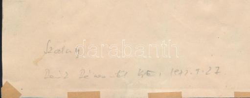 Szalay Lajos (1909-1995): Defekt. Tus, papír, jelzés nélkül. Hátoldalán "Szalay, Deák Dénestől ...