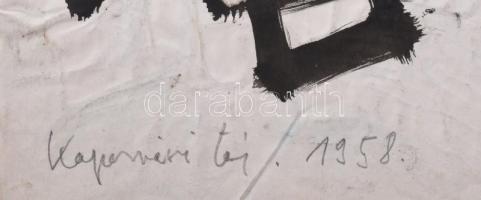 Swierkiewicz Róbert (1942-2019): Kaposvári táj, 1958. Akvarell, tus, papír, jelzett a hátoldalán. 30...