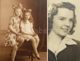 Vegyes fotó tétel (portrék, csoportképek, tájképek, stb.), főként 1945 előttiek, változó méretben és...