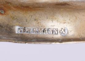 Hermann aranyozott alpakka gyertyatartó. Jelzett, hibátlan 22x17 cm