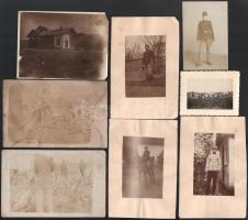 Vegyes katonai fotó tétel, összesen 18 db, változó méretben és állapotban, 20,5x11,5 cm-ig