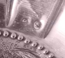 Rózsás ezüst (Ag) tálka, dianás, jelzett d: 13 cm 69,7 g