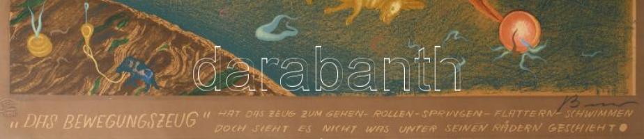 Arik Brauer (1929-2021), Austrian artist: A mozgó micsoda ("Das Bewegungszeug"), 1974. Lit...