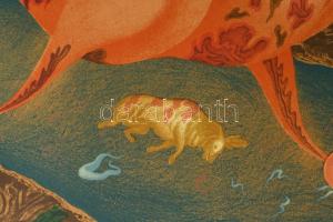 Arik Brauer (1929-2021), Austrian artist: A mozgó micsoda ("Das Bewegungszeug"), 1974. Lit...