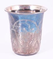 Antik orosz ezüst (Ag) vodkás pohár, 84 zolotniki finomságjellel, GR mesterjeggyel. jelzett 33,8 g