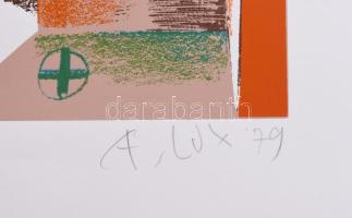 Lux Antal (1935-): Elfolyt idő, 1979. Szitanyomat, papír. Jelzett. 31,5x35 cm