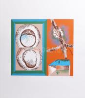 Lux Antal (1935-): Elfolyt idő, 1979. Szitanyomat, papír. Jelzett. 31,5x35 cm