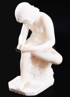 Tövishúzó fiú. Alabástrom szobor. 18 cm