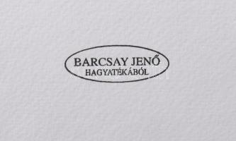 Barcsay Jenő (1900-1988): Gémeskút. Rézkarc, papír, hagyatéki bélyegzővel. 25x27 cm