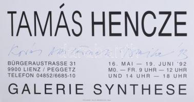 1993 Tamás Hencze, Lienz, Ausztria, kiállítási plakát, Hencze Tamás autográf ajánlásával Kovács Atti...