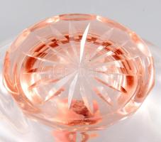 Pink üveg kiöntő, bele való csiszolt üveg dugóval. 20 cm