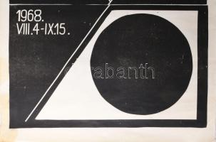 1968 Kassák Lajos emlékkiállítás, SZékesfehérvár, kiállítási plakát. Linómetszet, papír. Jelzés nélk...