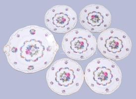 Zsolnay süteményes készlet. Matricás, jelzett, hibátlan d: 16 cm, 25 cm