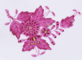 2 db Herendi Apponyi mintás levél tálka, Kézzel festett, jelzett, hibátlan 15x12 cm